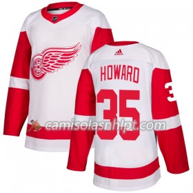 Camisola Detroit Red Wings Jimmy Howard 35 Adidas 2017-2018 Branco Authentic - Homem